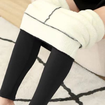 Women Lamb Fleece Legging | Seamless High Waist Thick Thermal for Winter Fashion